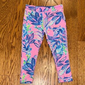 Lilly Pulitzer Pink Floral Leaf Print Leggings